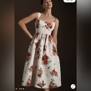 Sachin & Babi Blaine Taffeta Square-Neck Midi Dress